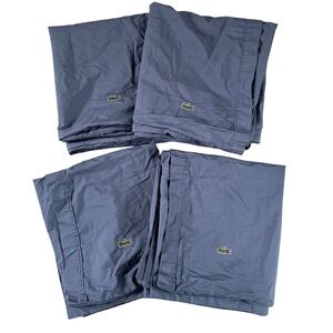 Lacoste 100% Cotton Percale Solid King Pillowcase SET OF 4 Vintage Indigo